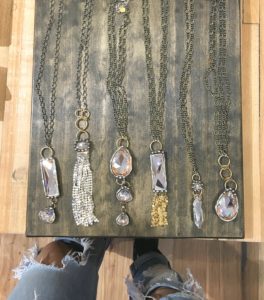 top view of necklaces displayed in Alixandra Collections