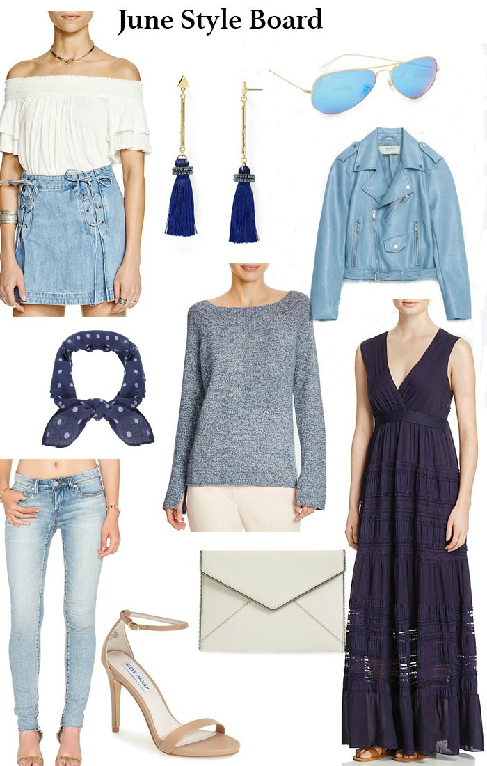 collage of clothes and accessories for June Style Board