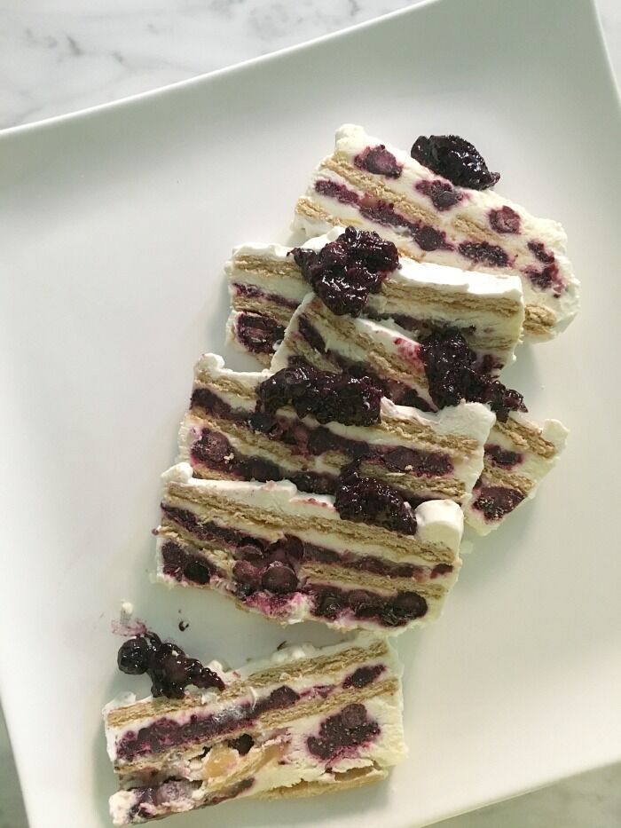 Blueberry cake close-up