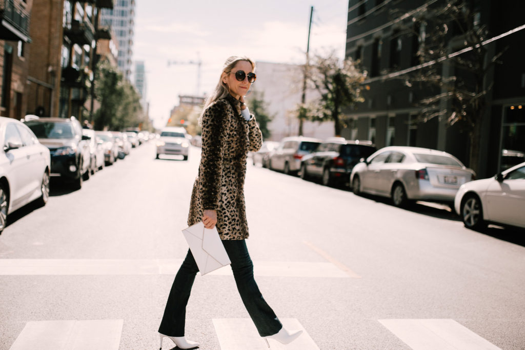 woman Styling a leopard print jacket for NYC