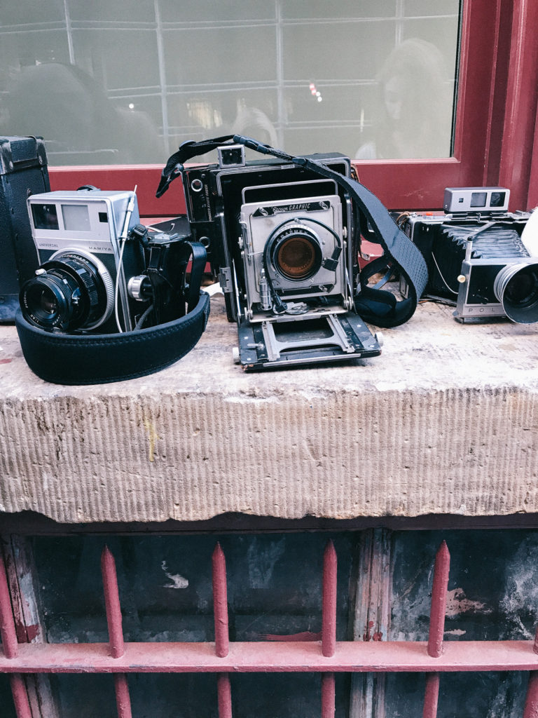 Vintage Polaroid Cameras on the streets of Soho