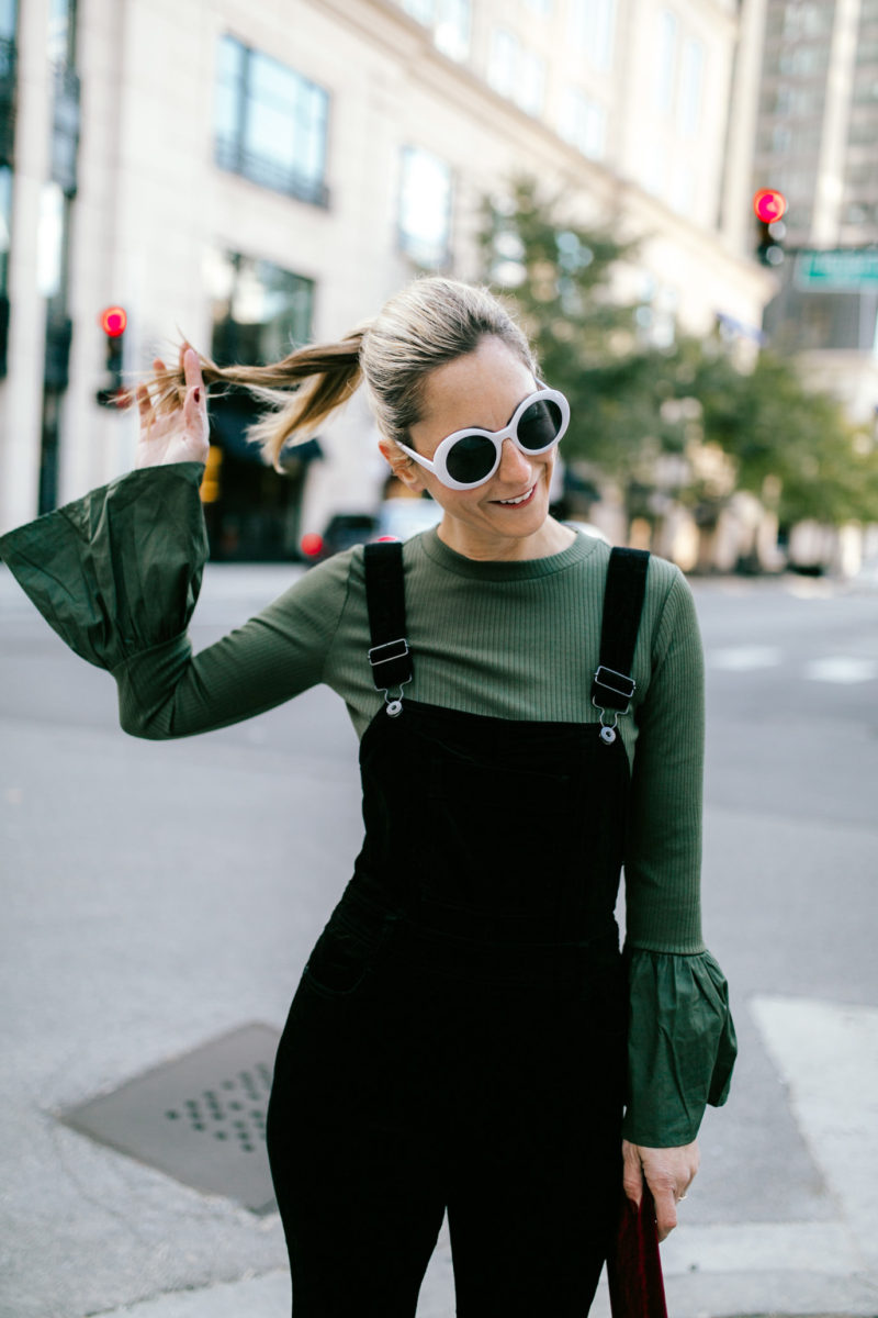 velvet overalls