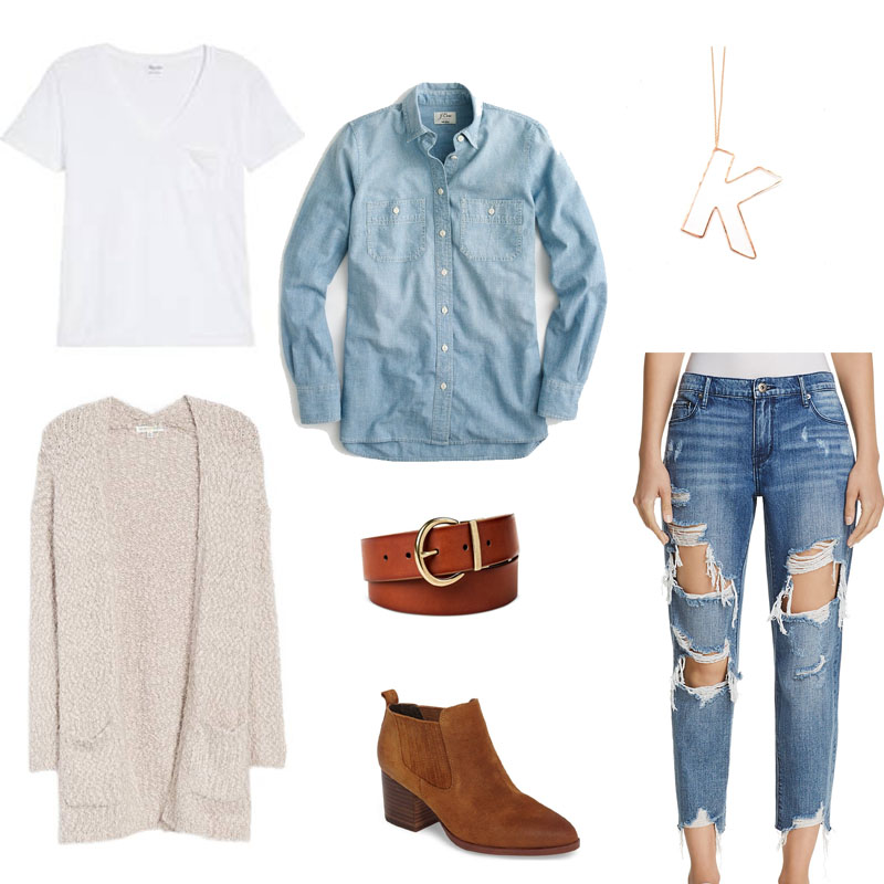 mood board with denim and accessories 