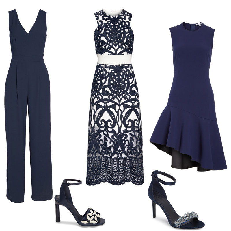 all navy summer wedding outfit ideas