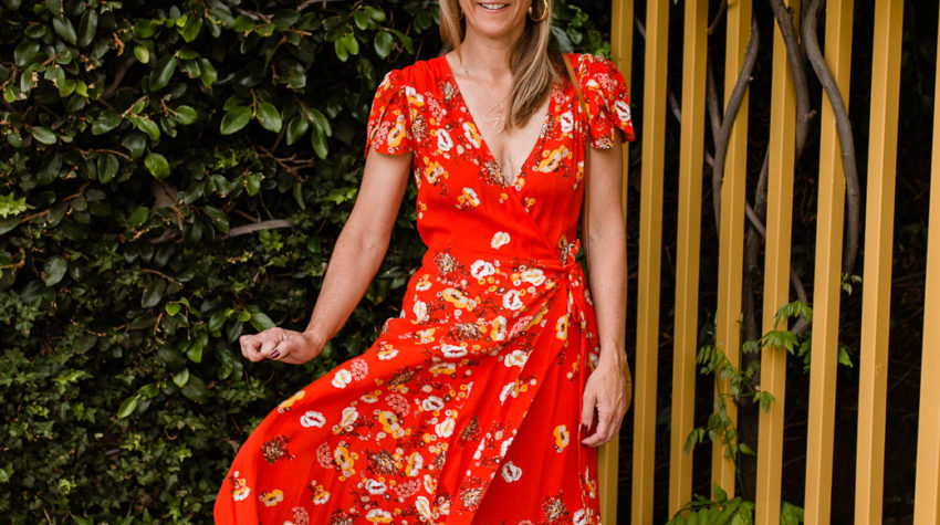 Fresh Floral Red Maxi Dress for Spring