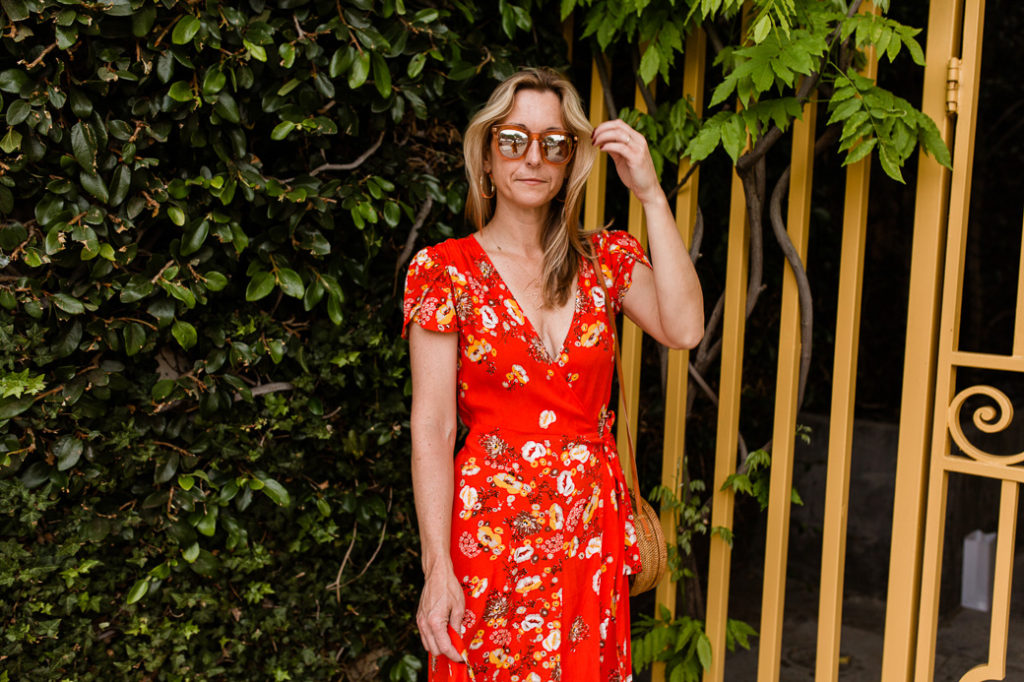 Red Floral Dress from Free People