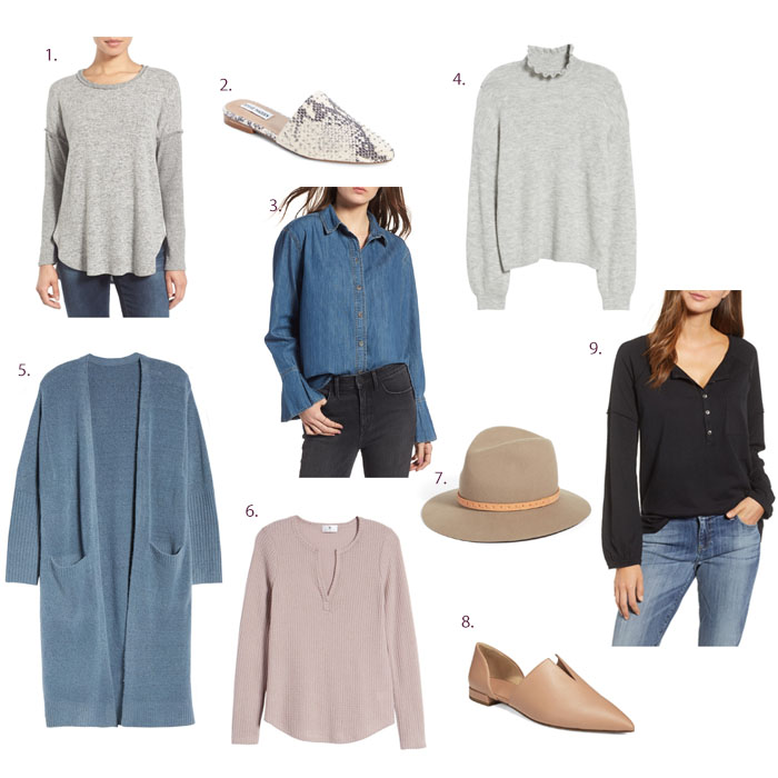 Nordstrom Anniversary Sale basic tees, sweater and shoes for fall