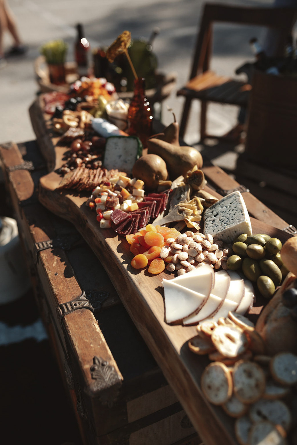 Charcuterie Boards created curated with meats, cheese, olives