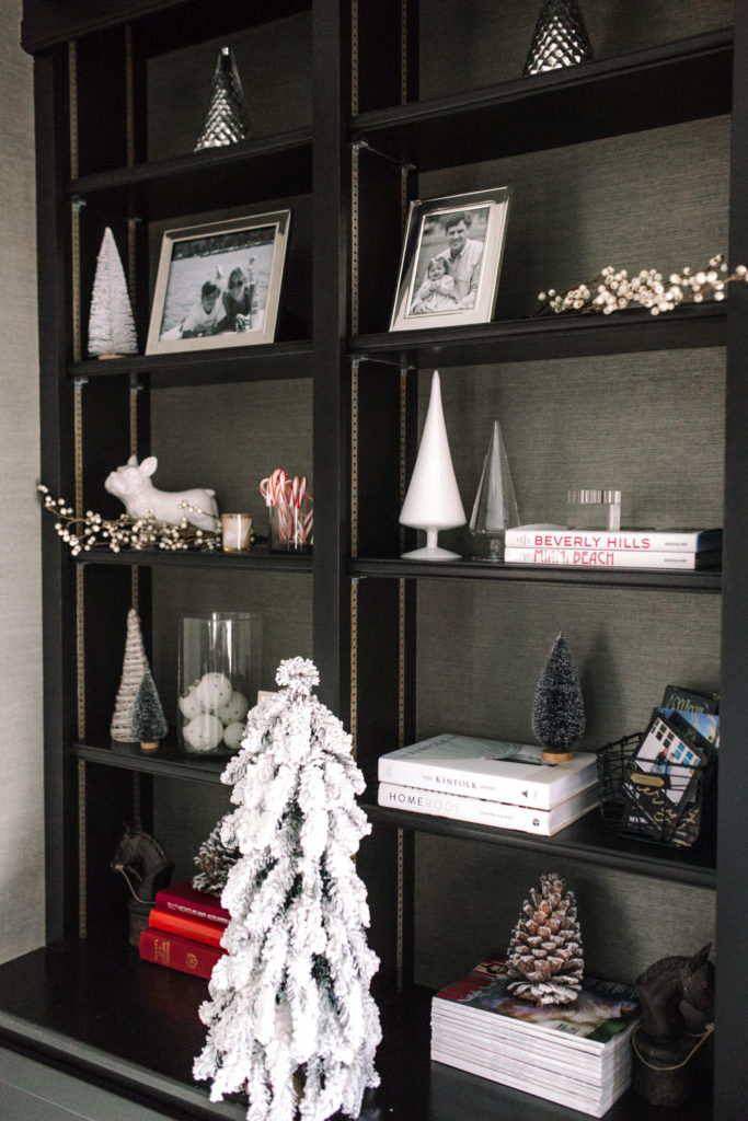 Decorating Bookshelves for the Holidays