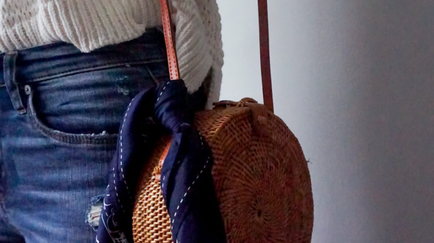 circle woven bag