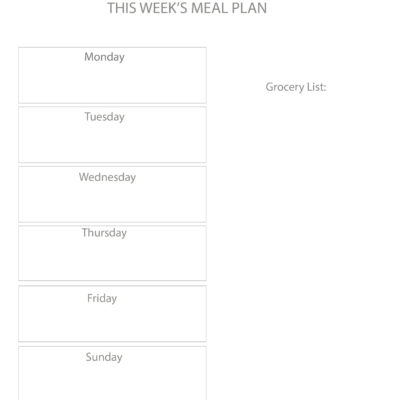Weekly Meal Plan, Vol. 1