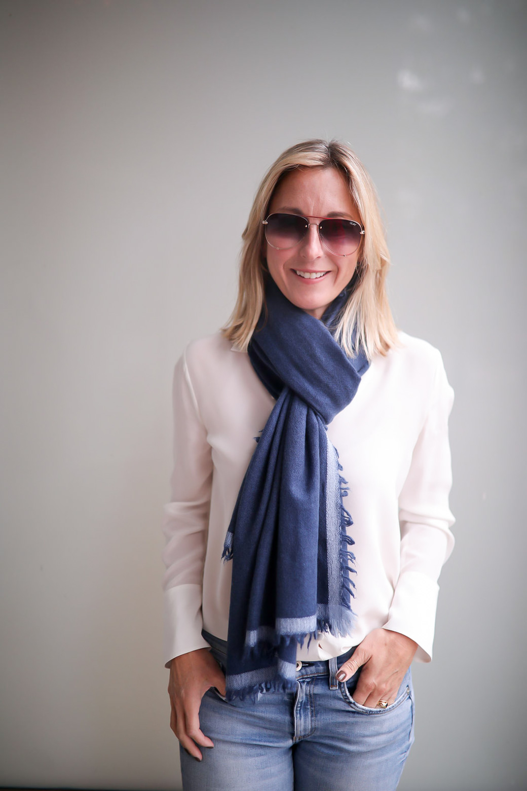 How To Wear A Wrap Scarf Never Without Navy Blog   How To Wear A Warp Scarf 13 