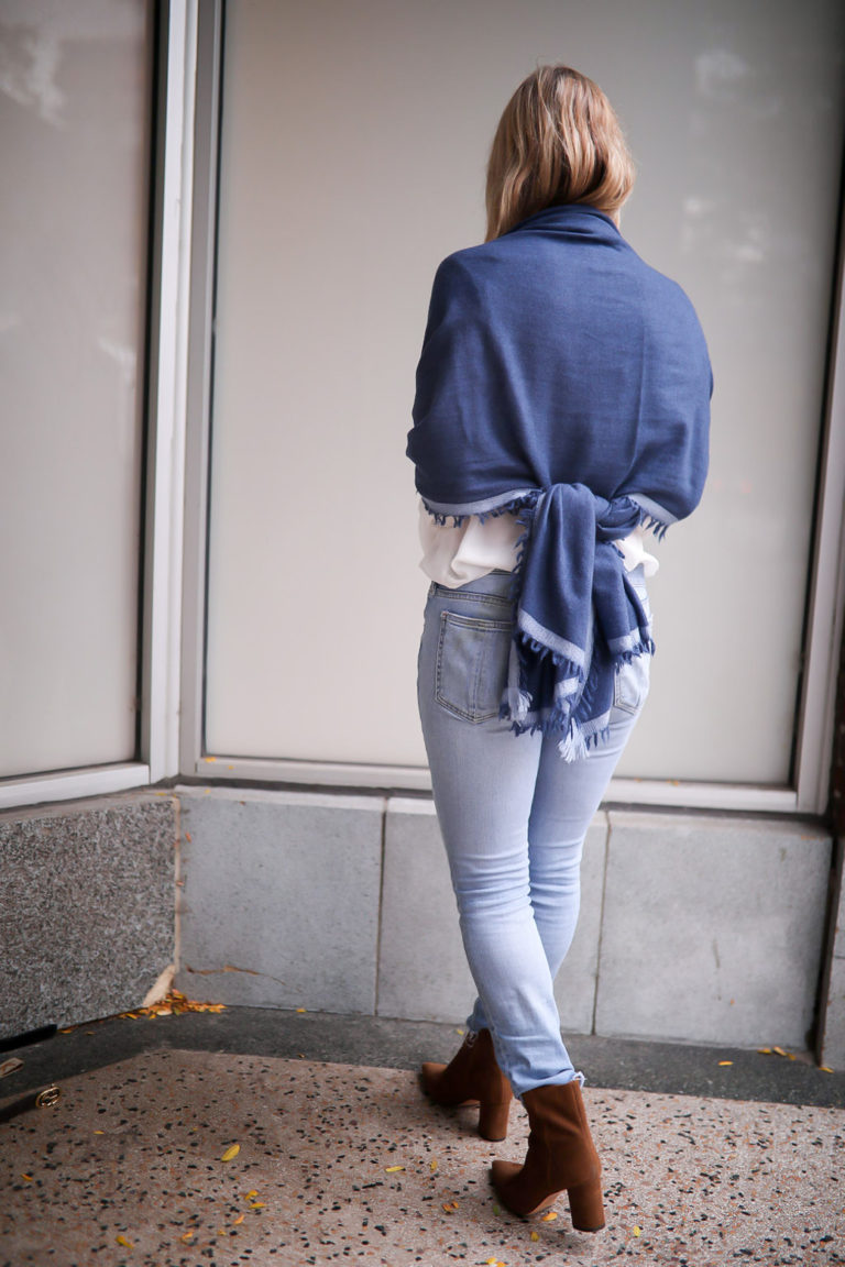 How to Wear A Wrap Scarf - Never Without Navy Blog