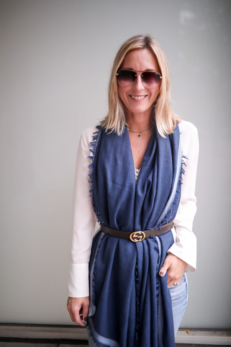 How to Wear A Wrap Scarf - Never Without Navy Blog