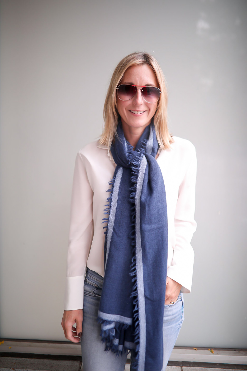 How to Wear A Wrap Scarf - Never Without Navy Blog