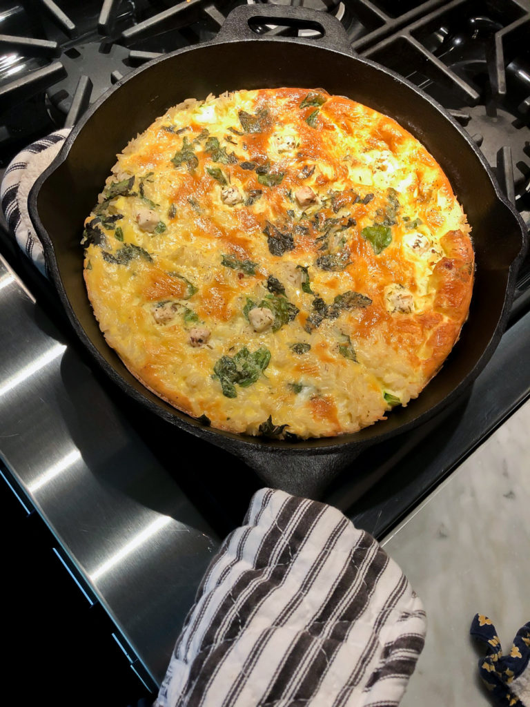 Rice Zucchini and Feta Frittata