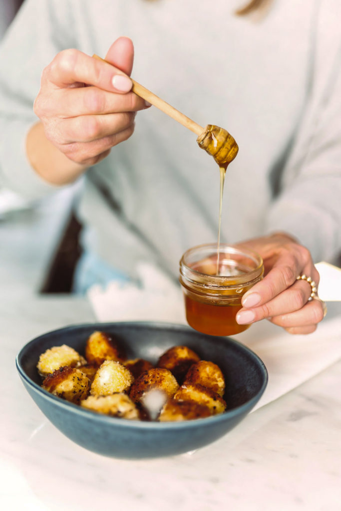 Fried Goat Cheese Balls With Drizzled Honey