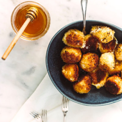 A Sophisticated Snack for Super Bowl Sunday: Fried Goat Cheese Balls With Drizzled Honey