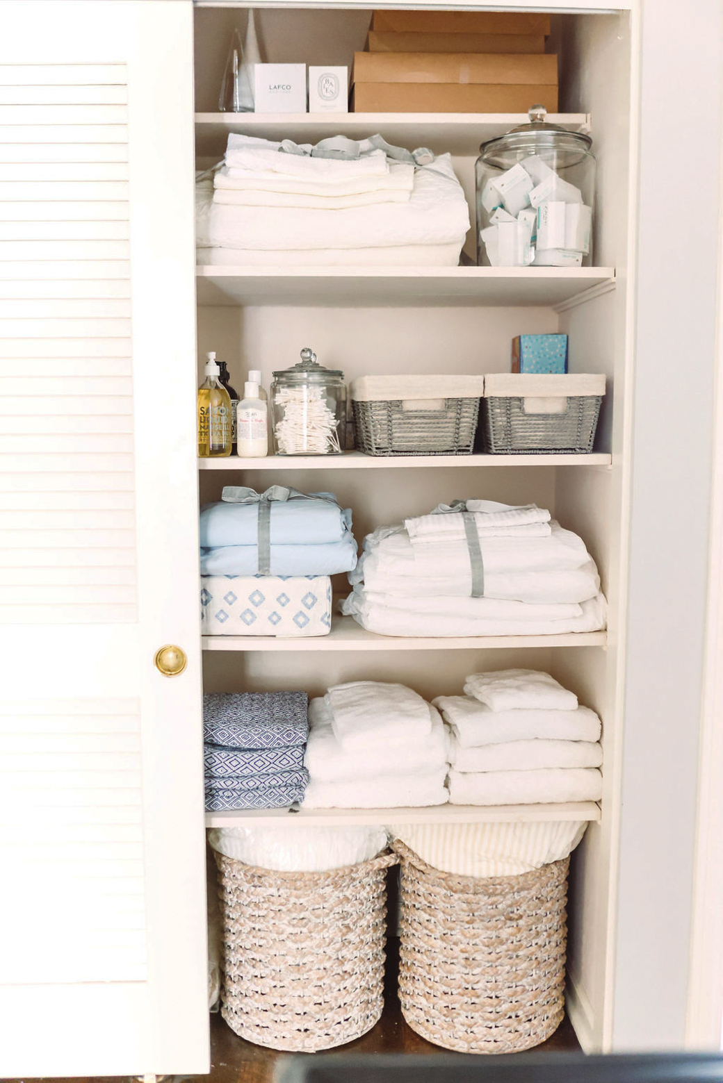 How to Organize a Linen Closet - Never Without Navy