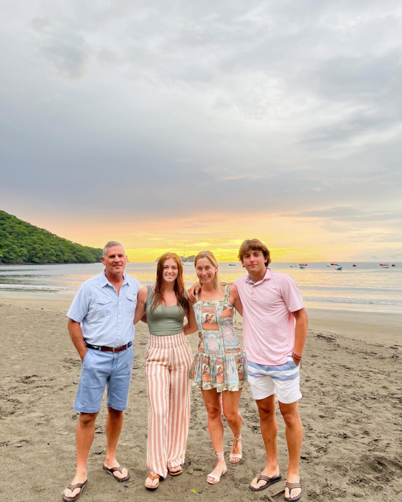 family portrait at the shore of costa rica